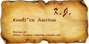 Kovács Jusztus névjegykártya